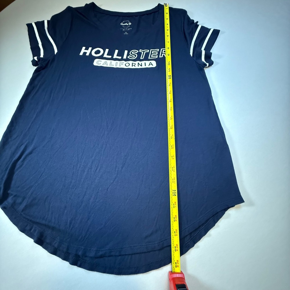 Hollister California XL Graphic T-Shirt Blue Varsity Stripe Scoop Neck Shirt - Picture 6 of 6